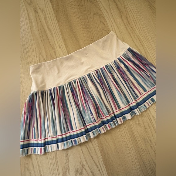 Lucky in Love tennis pickleball Pleated Skort Skirt striped - sz Large L 12 - Picture 7 of 7